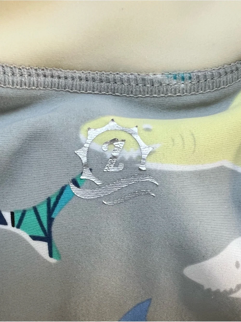 SwimZip Gray Shark-Print 2T One-Piece Rashguard UPF 50